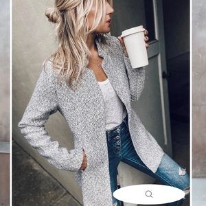 TAYSHIA POCKETED COAT - HEATHER GREY